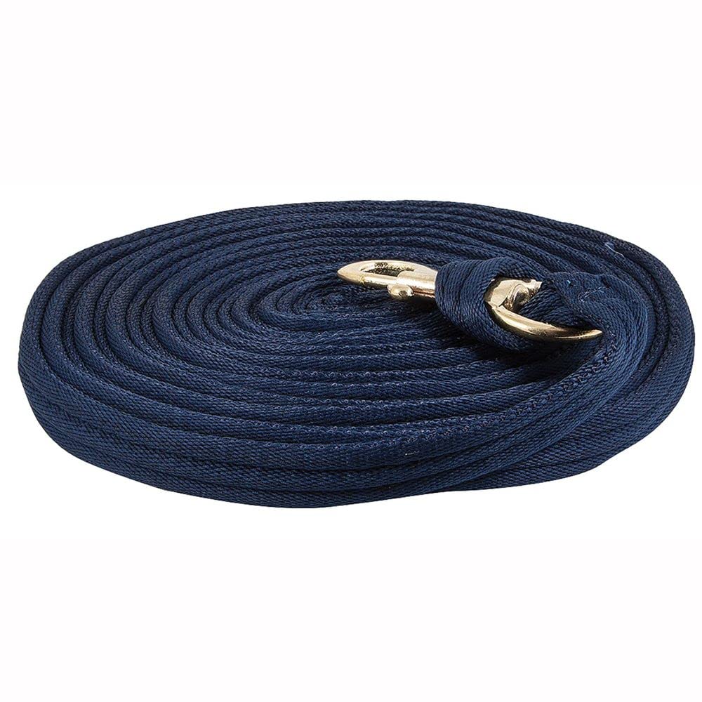 Dura-Tech Cushion Lunge Line for Horses | Stable Use & Horse Training | Horse Lunge Line with Snap | Durable Horse Lead Rope | 30 Foot Length | Replaceable Brass Snap | Color Navy