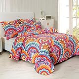 9 Pcs Bed Spreads Quilt Set Clearance King Size, 100% Cotton Orange Quilted Coverlet for All Season,...