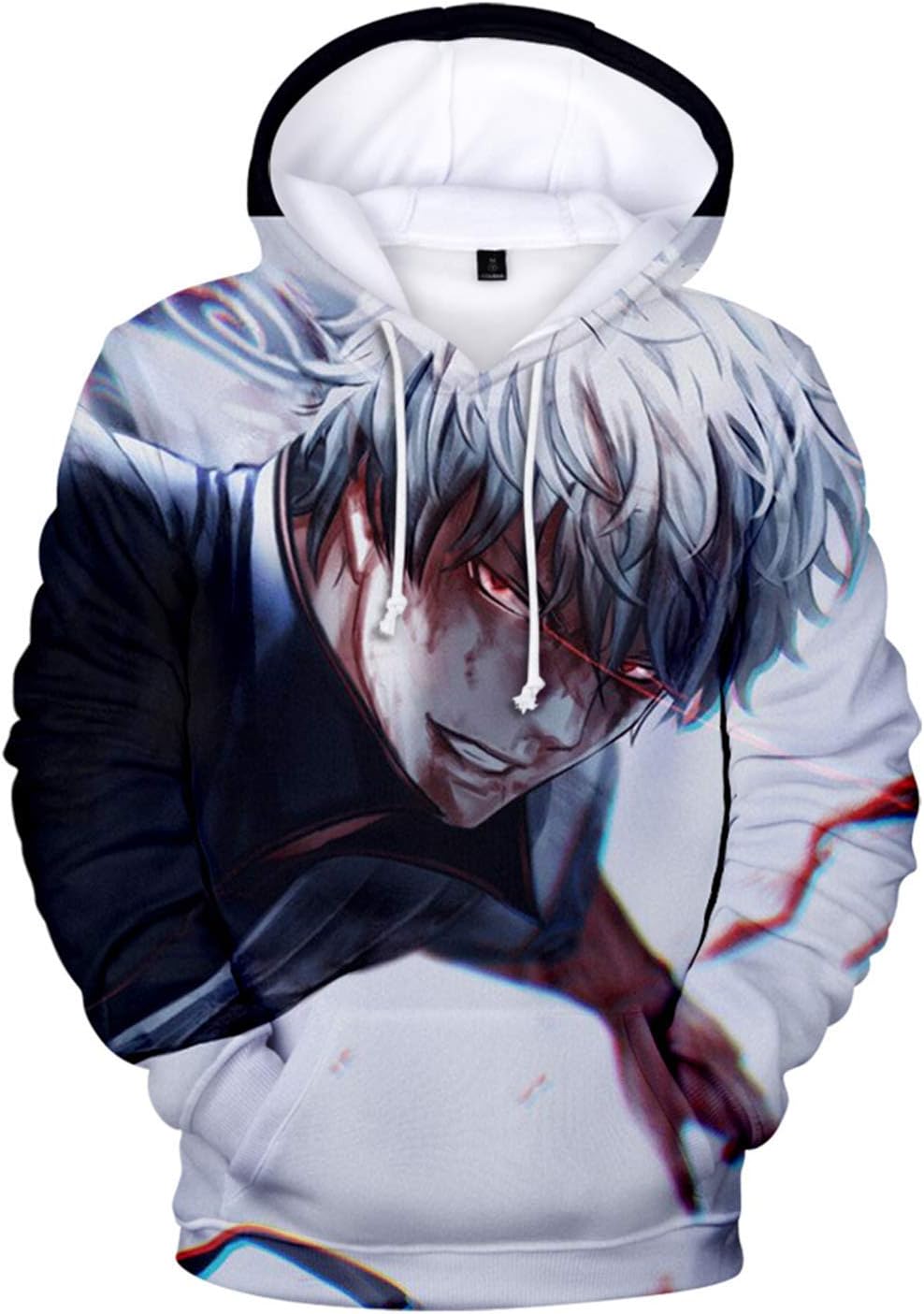 Aoxinquji Gintama Unisex Hoodie 3D Printed Hooded Pullover Sweatshirt for Men Women Teen