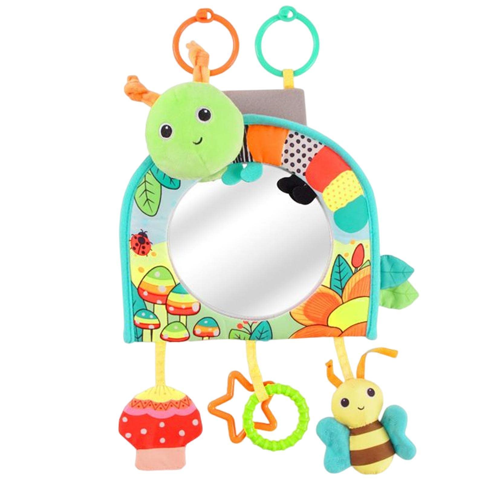 HUAYUN Baby Car Mirror With Cartoon Animal - Safety Seat Mirror for Rear Facing Infant, Wide Crystal Clear View, Baby Comfort Toy Gift