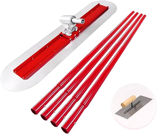 Bull Float Kit de herramientas de flotador de hormigón de 48 x 12 pulgadas Fresno Kit de tablero de acero inoxidable de extremo redondo,