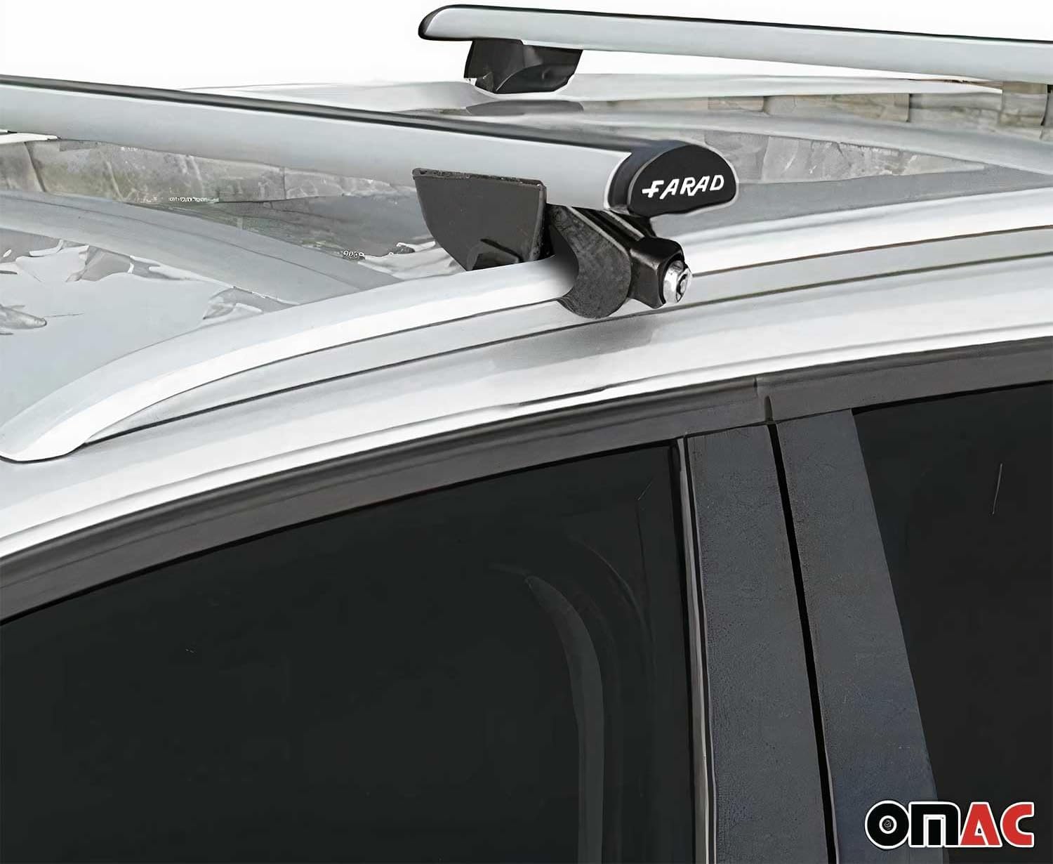 OMAC Roof Rack Cross Bars for BMW 3 Series F31 Wagon 2015-2019 Heavy Duty-Lockable 220Lbs Aluminium Silver 2Pcs fits Cargo Carriers Kayak Canoe Bike Snowboard