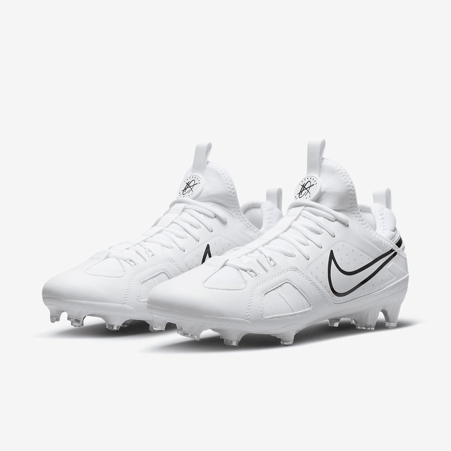 Nike Huarache 9 Varsity LAX Lacrosse Cleats (FD0090-101, White/White/Black) Size 11.5
