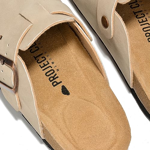 Image of 100% Genuine Leather Slip-on Footbed Clogs for Women - Fall Shoes for Women