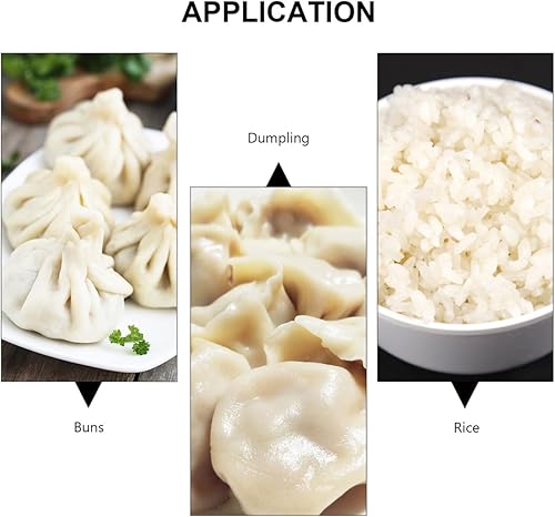 Miniatura 8 de 1 juego de cesta de vapor de acero inoxidable con tapa, vaporizador de bambú de doble oreja para cocinar albóndigas, bollos y verduras, suministros