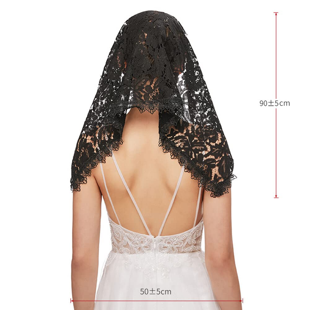 Veli da Chiesa cattolici per Donna, gle Veil Velo da Sposa in Pizzo Rosa Scialle in Tulle Copricapo Forniture per Matrimoni