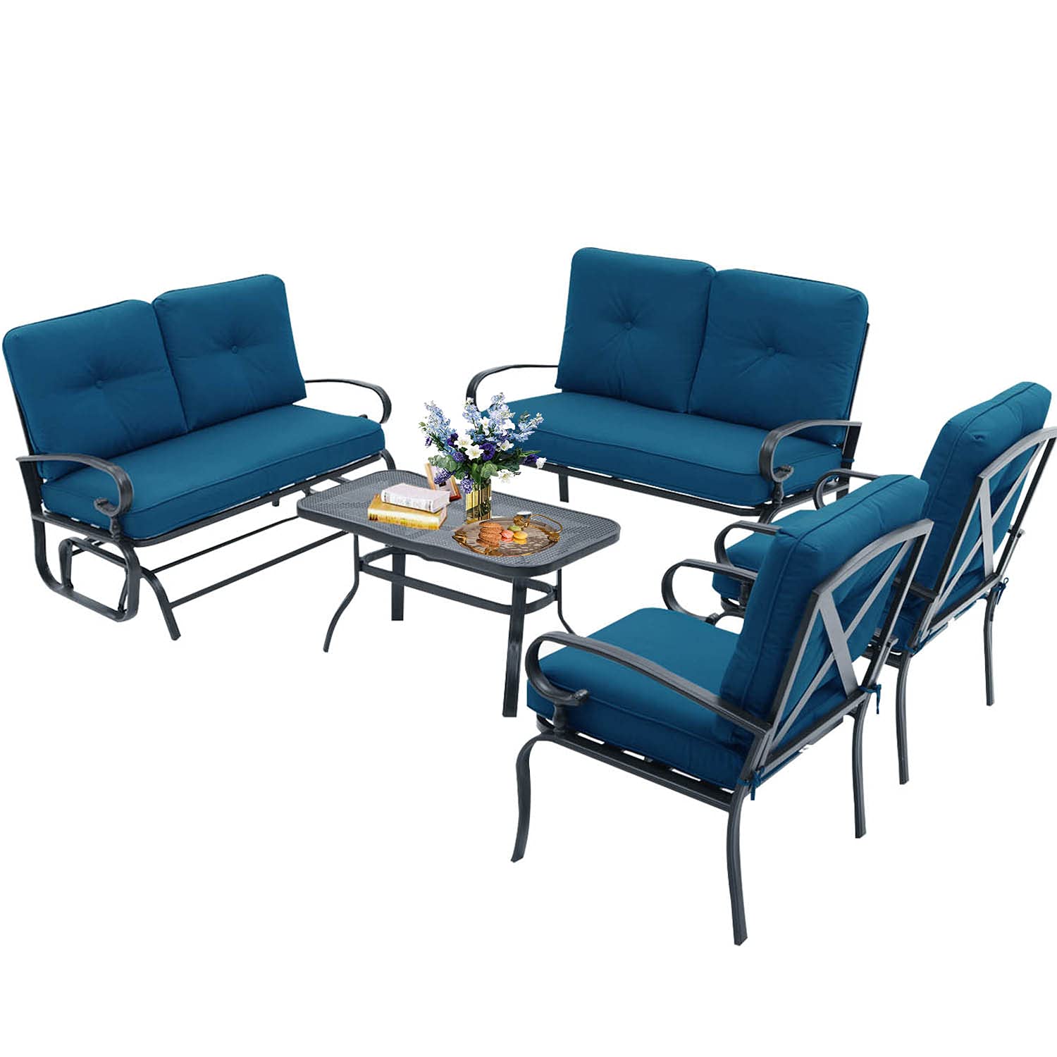 Buy Oakcloud 5Piece Outdoor Metal Furniture Sets Patio Conversation