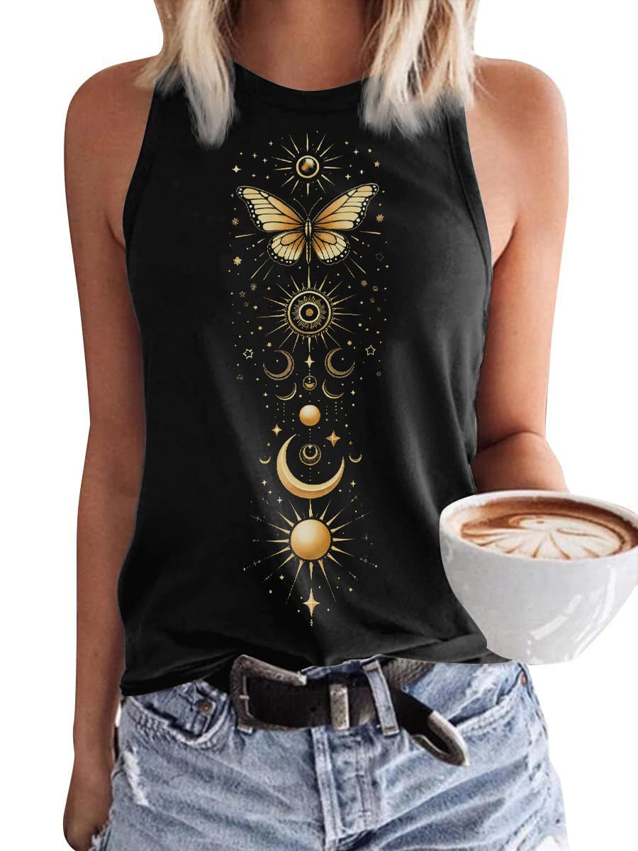 Tanmolo Tops Damen Tank Top Sommer Oberteile Neckholder | Ärmelloses Blusentop, V-Ausschnitt, Leichtes Sommer T-Shirt, Schlüsselloch-Detail, Luftiger Schnitt, Alltag und Büro