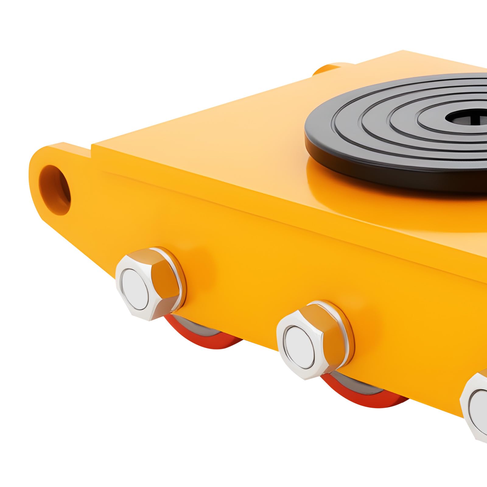 Machinery Mover Dolly, 8T giallo carrello di trasporto attrezzi con 6 ruote antiscivolo, rotazione a 360 gradi