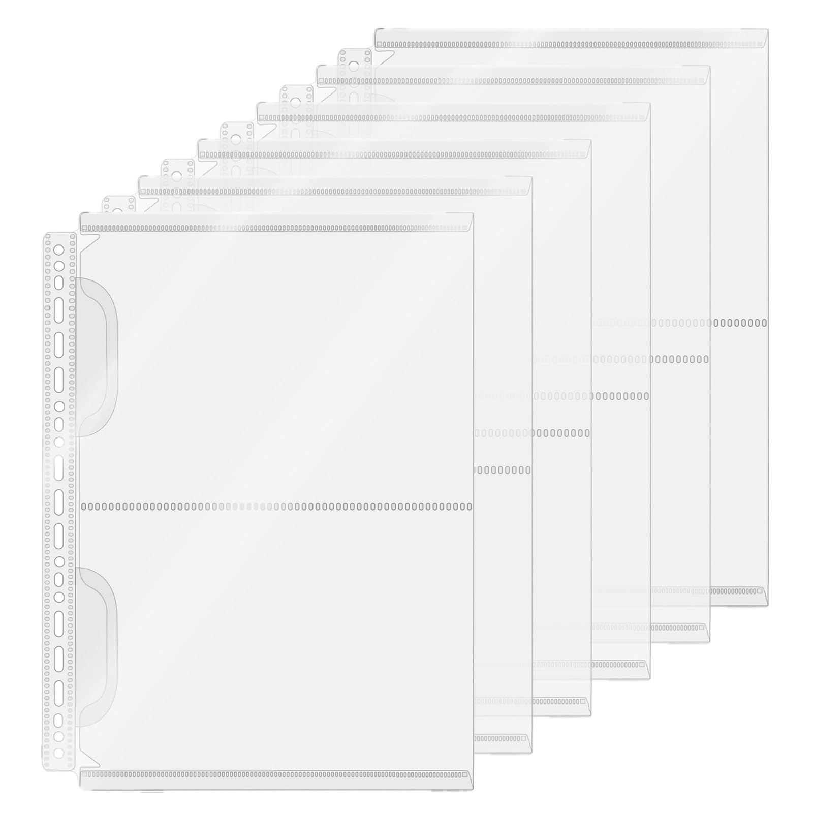 Mogoostry A4 Sheet Protectors 21 Hole 2 Pockets Binder Sleeves with Side Flap PP Loose Leaf Inserts Folder File Filing Bags