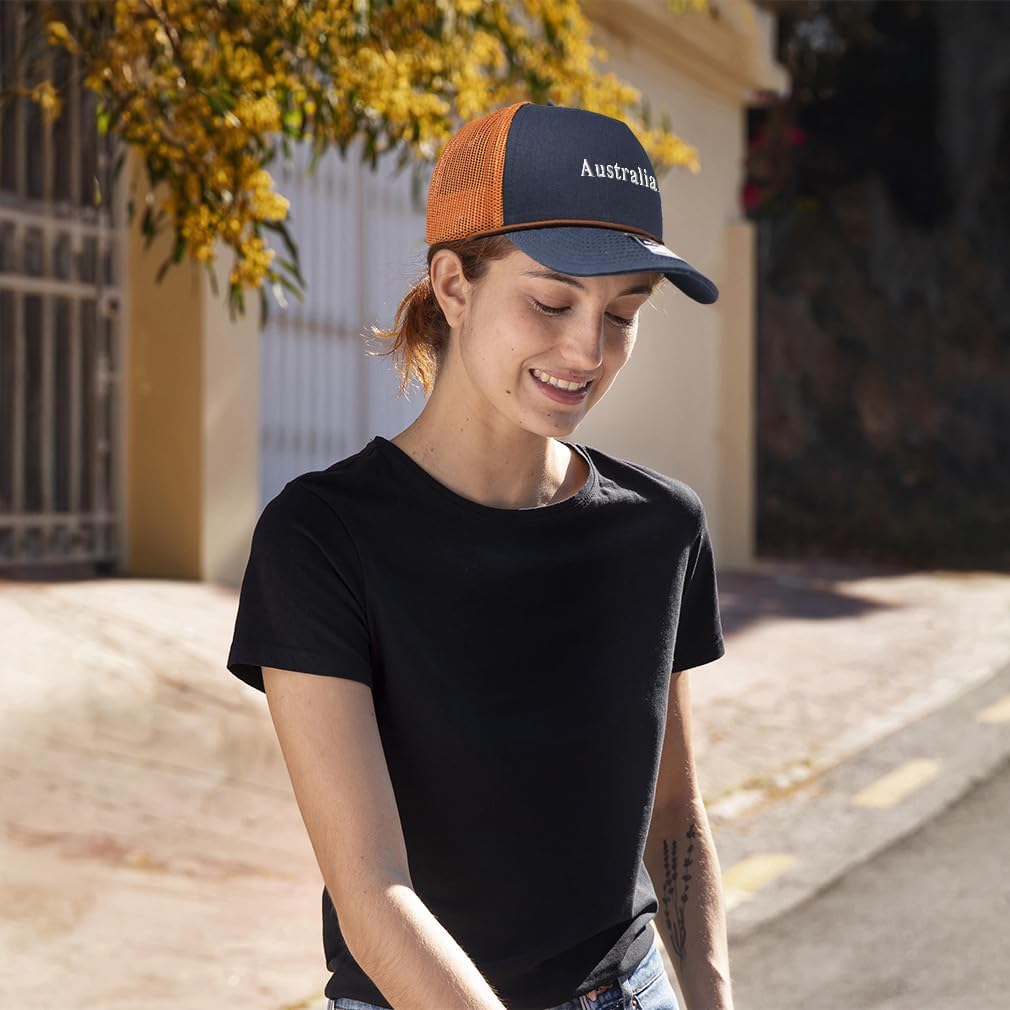 Custom Trucker Mesh Cap Hat Australian Aussie Down Under 5 Panel Hat Trucker Hats for Men & Women Cotton - Image 2