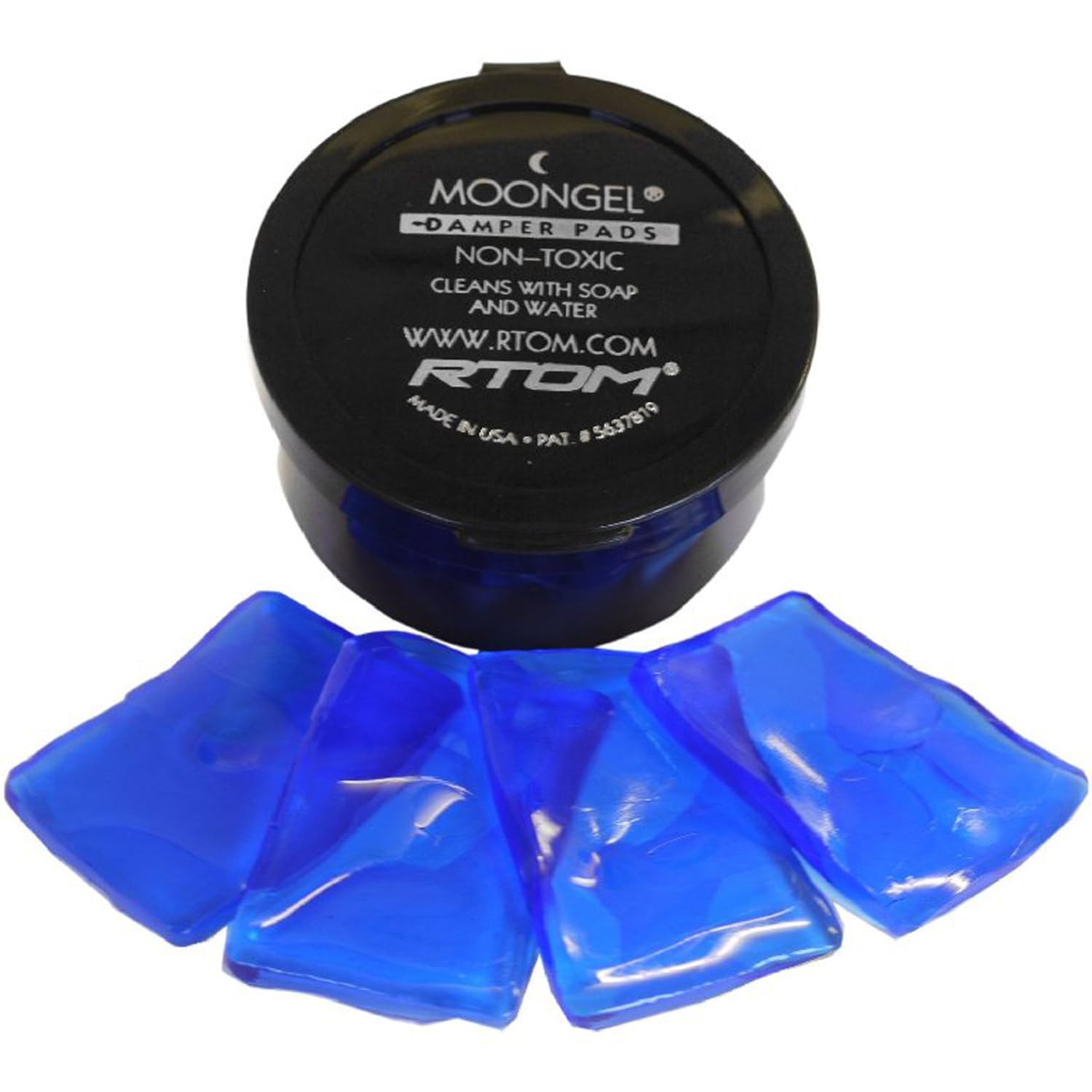 RTOM Moongel Blau 6 Stk Schlagzeug Dämpfer + keepdrum Damper Pads Schwarz