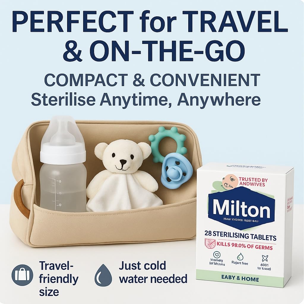 Milton Sterilising Tablets – 2 Pack (56 Tablets Total) | Cold Water Baby Bottle Steriliser | Kills 99.9% of Germs | Fast & Easy | Travel-Friendly | Trusted UK Brand — view 4