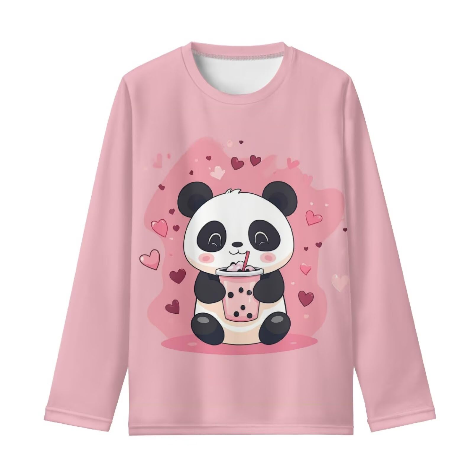 Girls Long Sleeve Shirt with Cute Graphic Casual Pullover Tops 3-16Y
