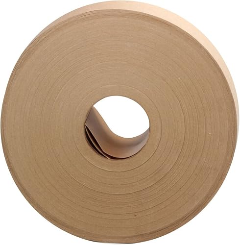 Miniatura 5 de PackageZoom Cinta adhesiva reforzada de papel kraft activado por agua, 2.75 pulgadas x 375 pies x 8 rollos marrones (3,000 pies en total)