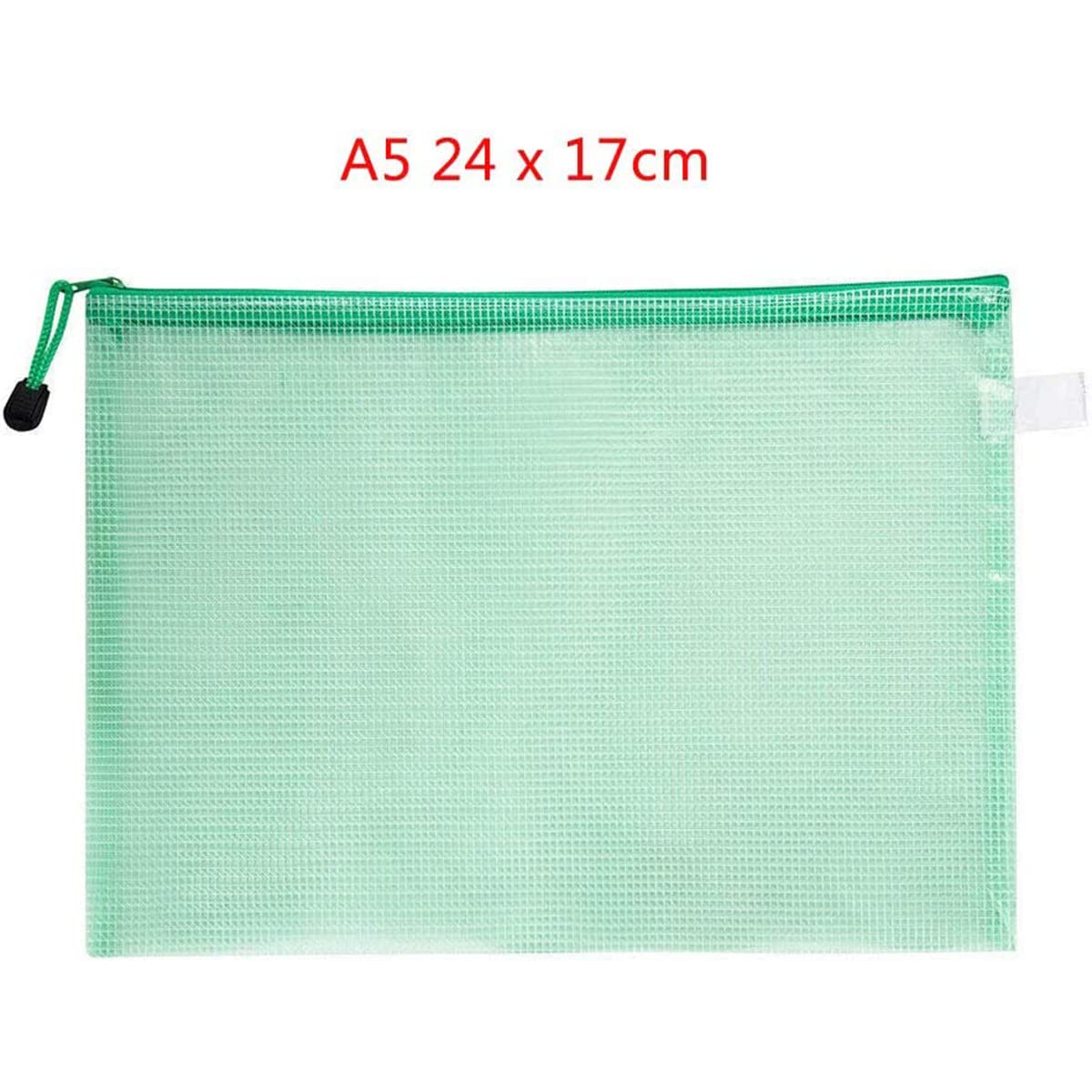 MACHSWON Plastic Wallets A5 File Folder Document Mesh Zipper Bags Waterproof Zip Wallet Bag Office Stationery Storage Pouch Green - Image 2