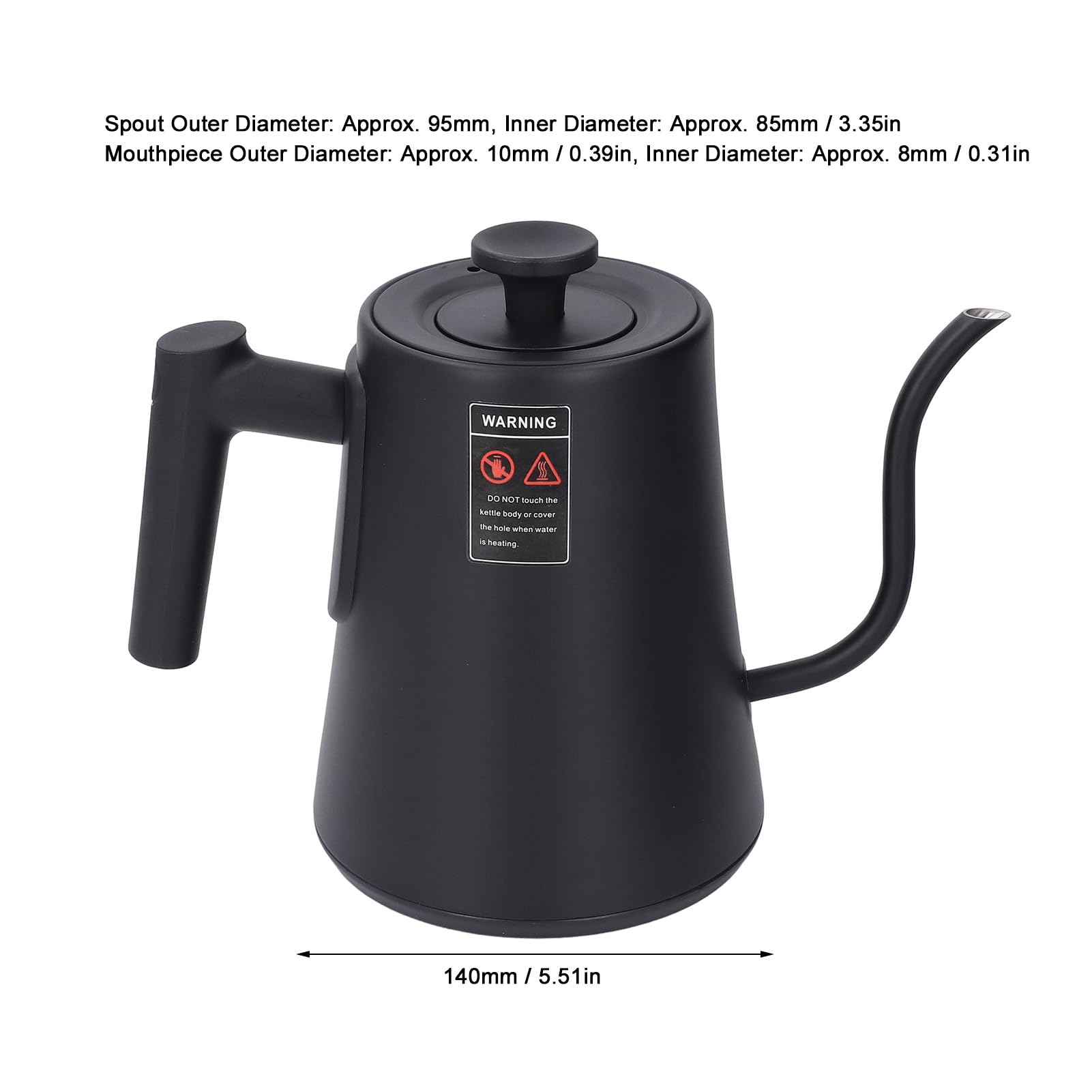 Hervidor eléctrico de cuello de cisne de 1200W, 1000ML Pantalla LCD Hervidor de acero inoxidable de calentamiento rápido con control de temperatura, mantiene caliente 8 horas (EU)