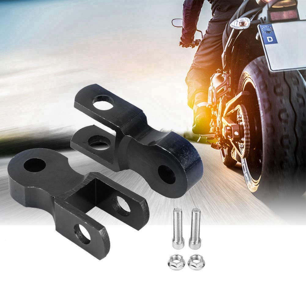 Qiilu Rehausse Ammortizzatore Moto, 2 Pezzi 5 cm Rialzo Elevatore per Telaio (Con Viti)