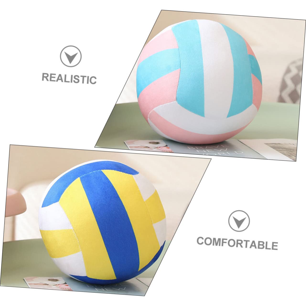 SUPVOX 2 Piezas Pelota Volleyball Peluche DecoracióN Deportiva para Dormitorio Niñas Y Regalo para Amantes del Voleibol Y Playa
