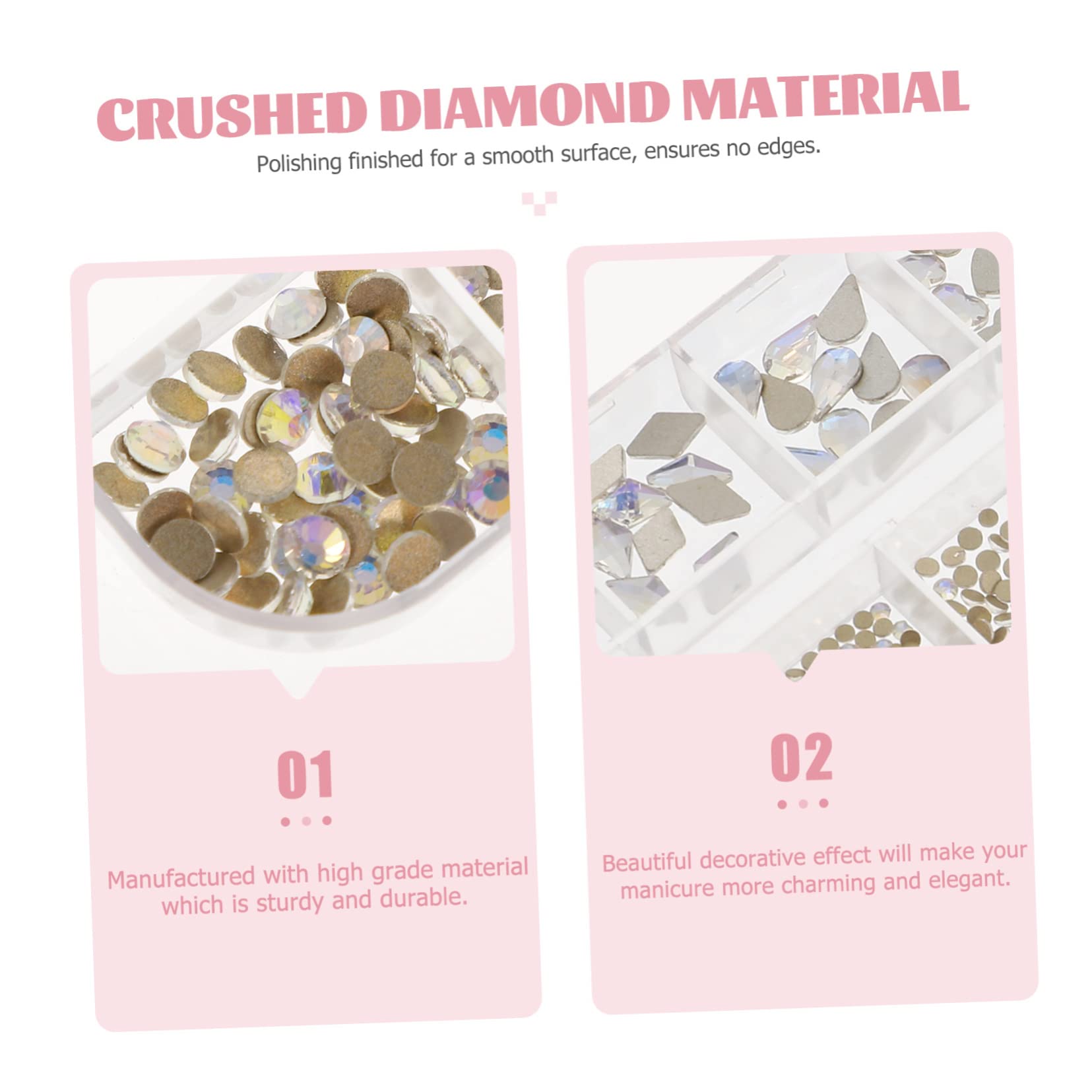 VICASKY DIY Craft Decor Flatback Manicure Diamonds Light Easy to Carry Nail Art Supplies