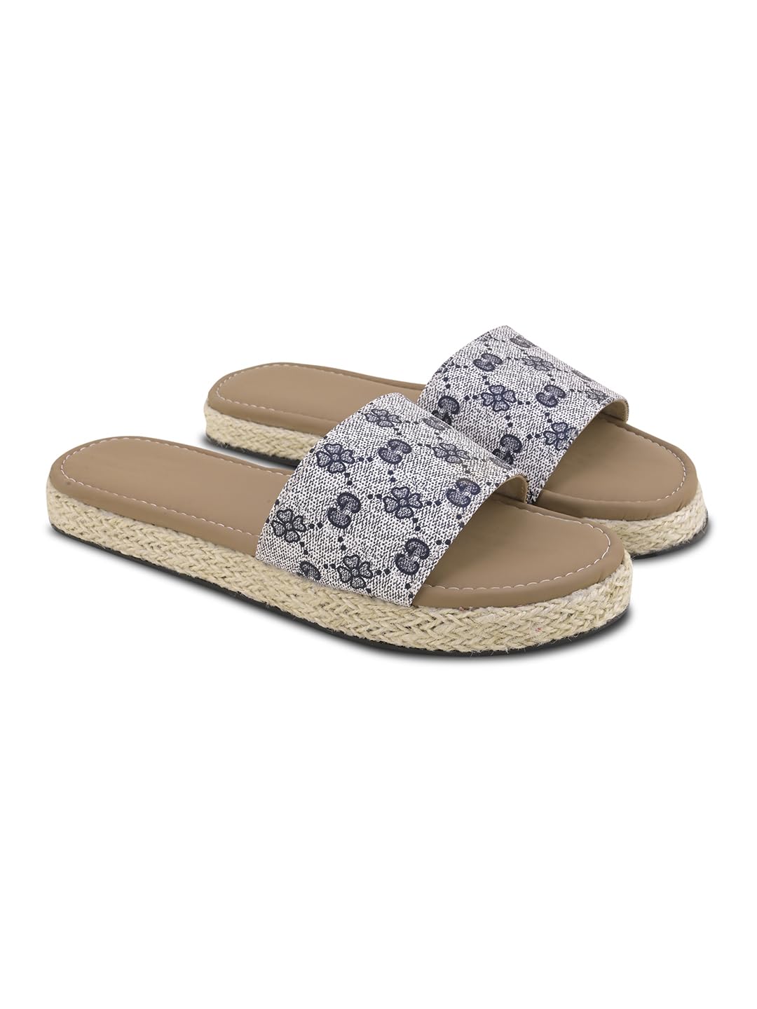tryme Elegant Slide Flat Sandals for Women | Cushioned Slip-On | Open Toe Comfort Sandals for Office Casual Daily Wear-picture-18