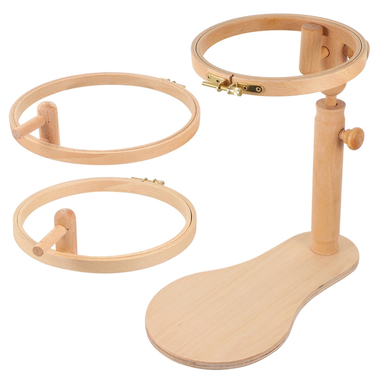 KONTONTY Adjustable Embroidery Stand Wood Cross Stitch Stand Multi-Function Embroidery Tool Suitable for All Levels