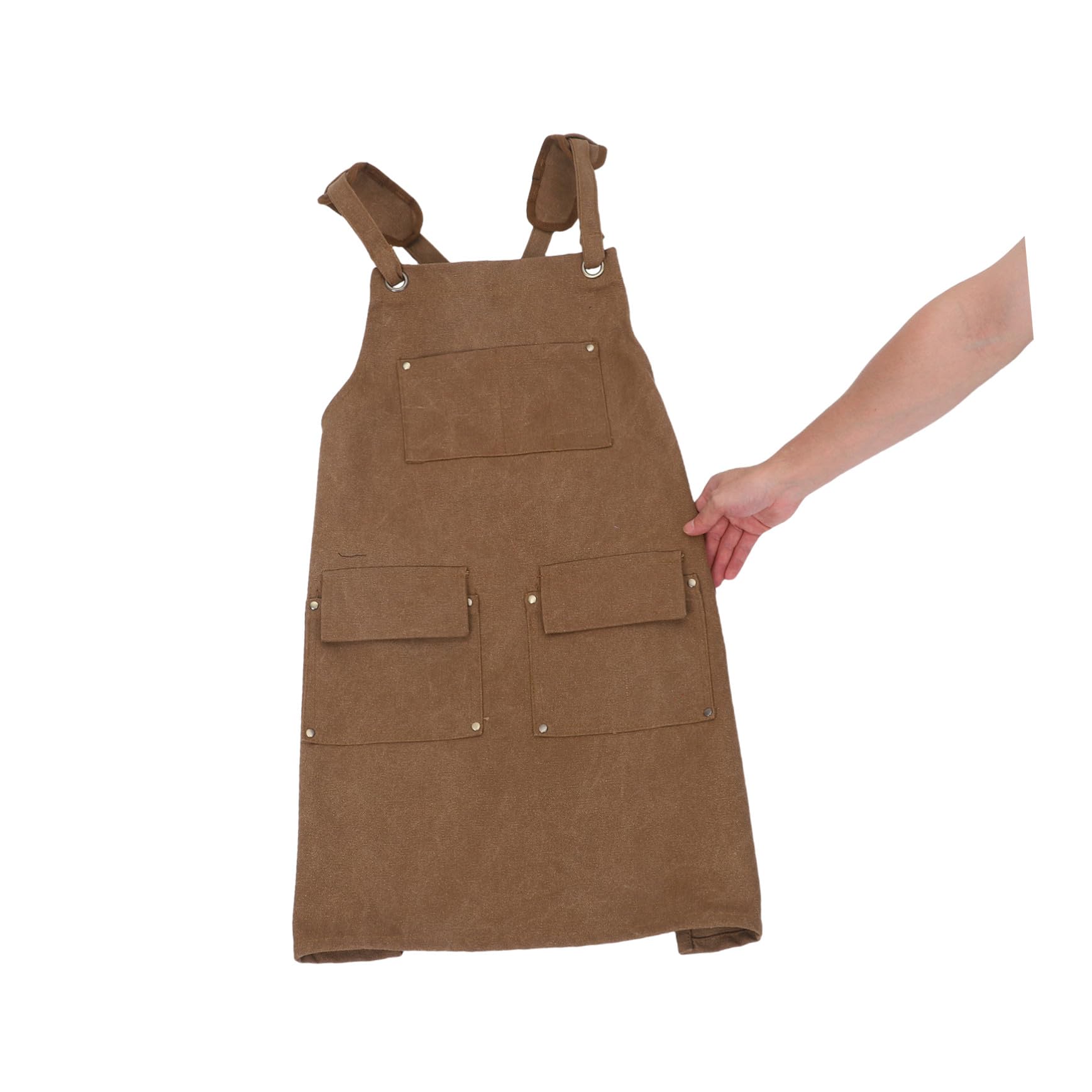 Hohopeti Delantal Para Adultos Mono De Trabajo Peto Trabajo Delantal De Chef Para Mujer Con Bolsillos Light Brown