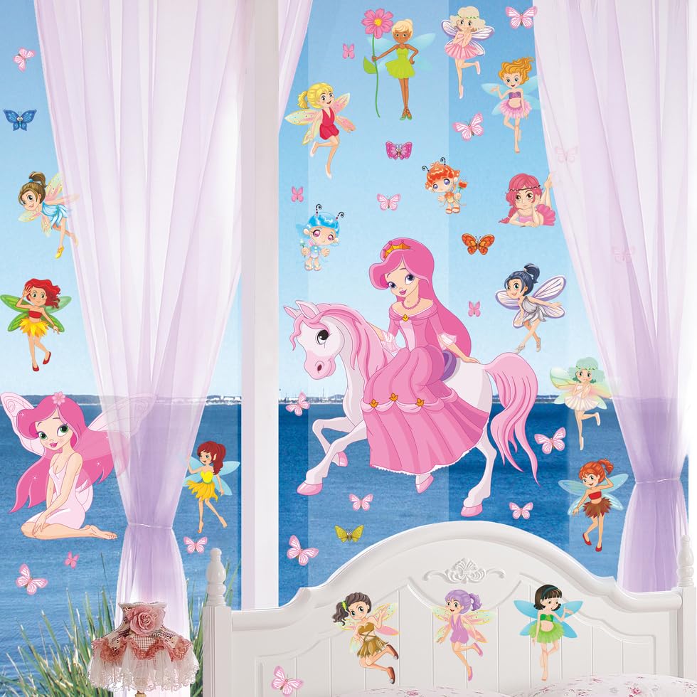 Vinilos Decorativos Princesa y Hada 4 unidades 12x18 pulg miniatura 5