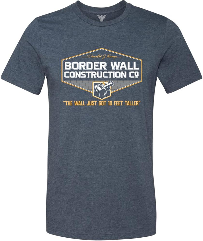 GunShowTees Men’s Donald Trump Border Wall Construction Company T-Shirt