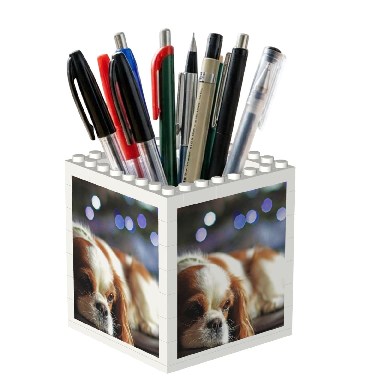 Poadnly Cavalier King Charles Spaniel Small Spaniel, Pen Pot Pencil Holder for Office Home School, Compact Desk Organiser for Office Stationery