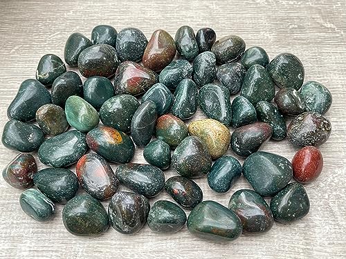 Image of GAF TREASURES 1 /2 LB Bloodstone Tumbled Stones, Polished Natural Bloodstone Gemstone, Bloodstone Healing Crystals (Bloodstone)
