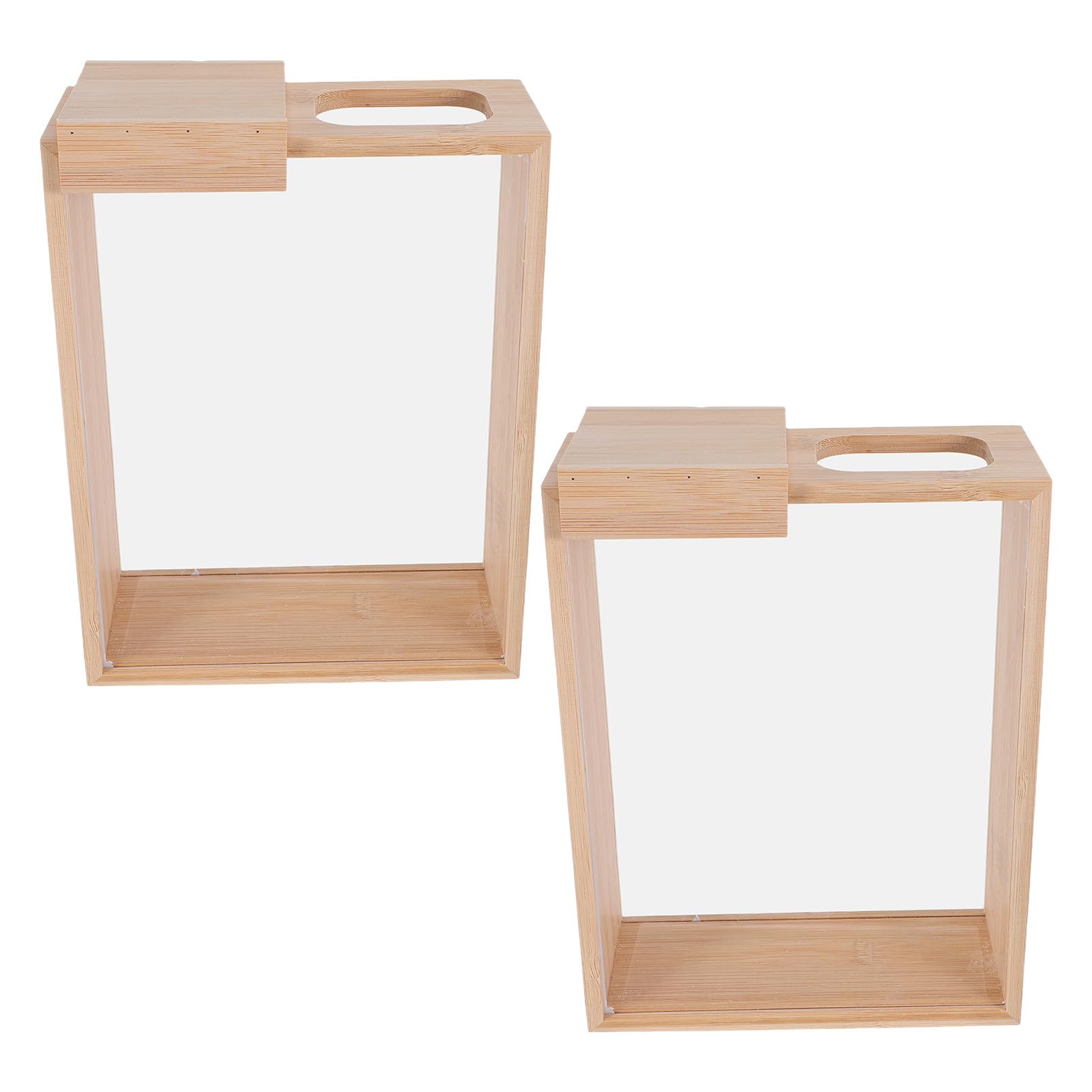 Zerodeko Lot de 2 boîtes à céréales en bambou, distributeur hermétique