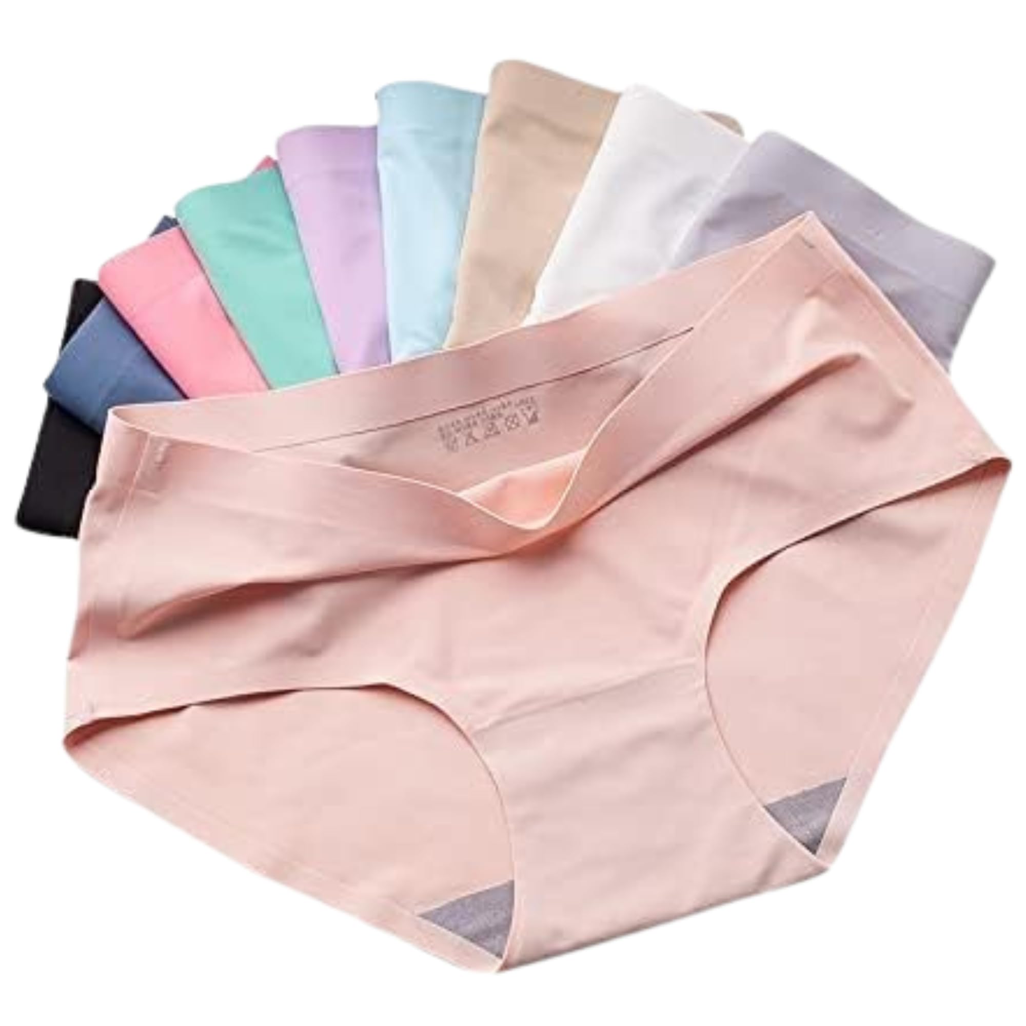 hk47 Womens Ice Silk Underpants Seamless Cooling Briefs Soft Breathable Invisible Panties No Show Stretchy Underwear for Women (Any 1 Multicolor) Pack of 1_HSP_5065-picture-17