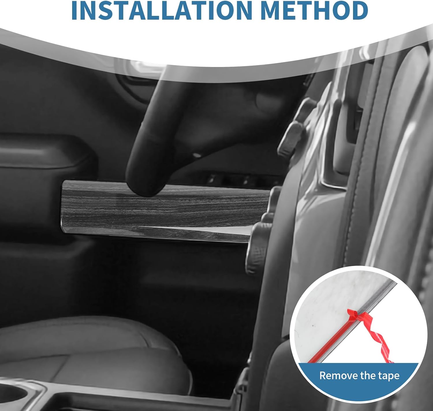 for Silverado Front Door Panel Trim Cover for Chevy Silverado GMC Sierra 2019-2022 Black Wood Grain Interior Accessories 2pcs