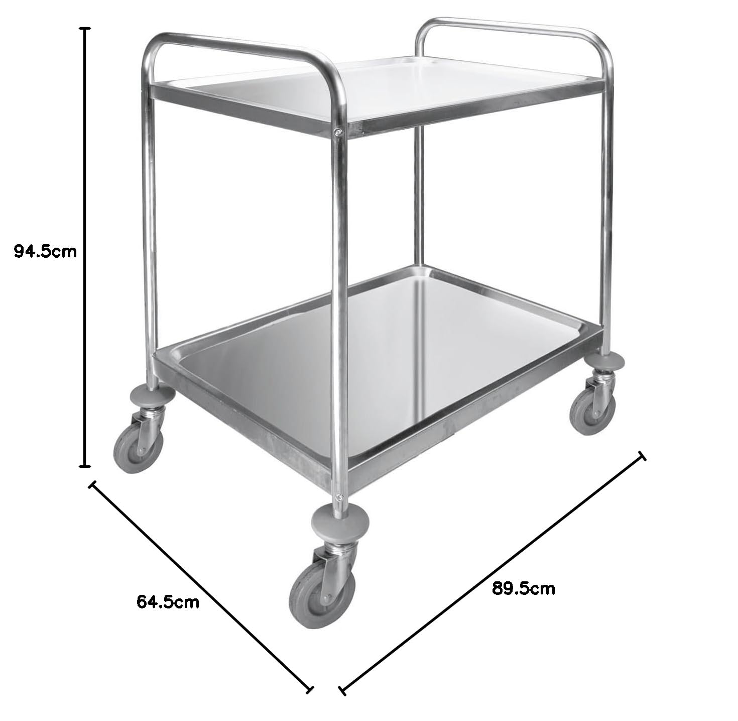 LACOR 66249 - Carro Servicio Desmontable 2 Bandejas - Almacenaje y Orden | Para un uso práctico y profesional en cocina; perfecto para el día a día en hostelería y en casa, cómodo de usar y de guardar