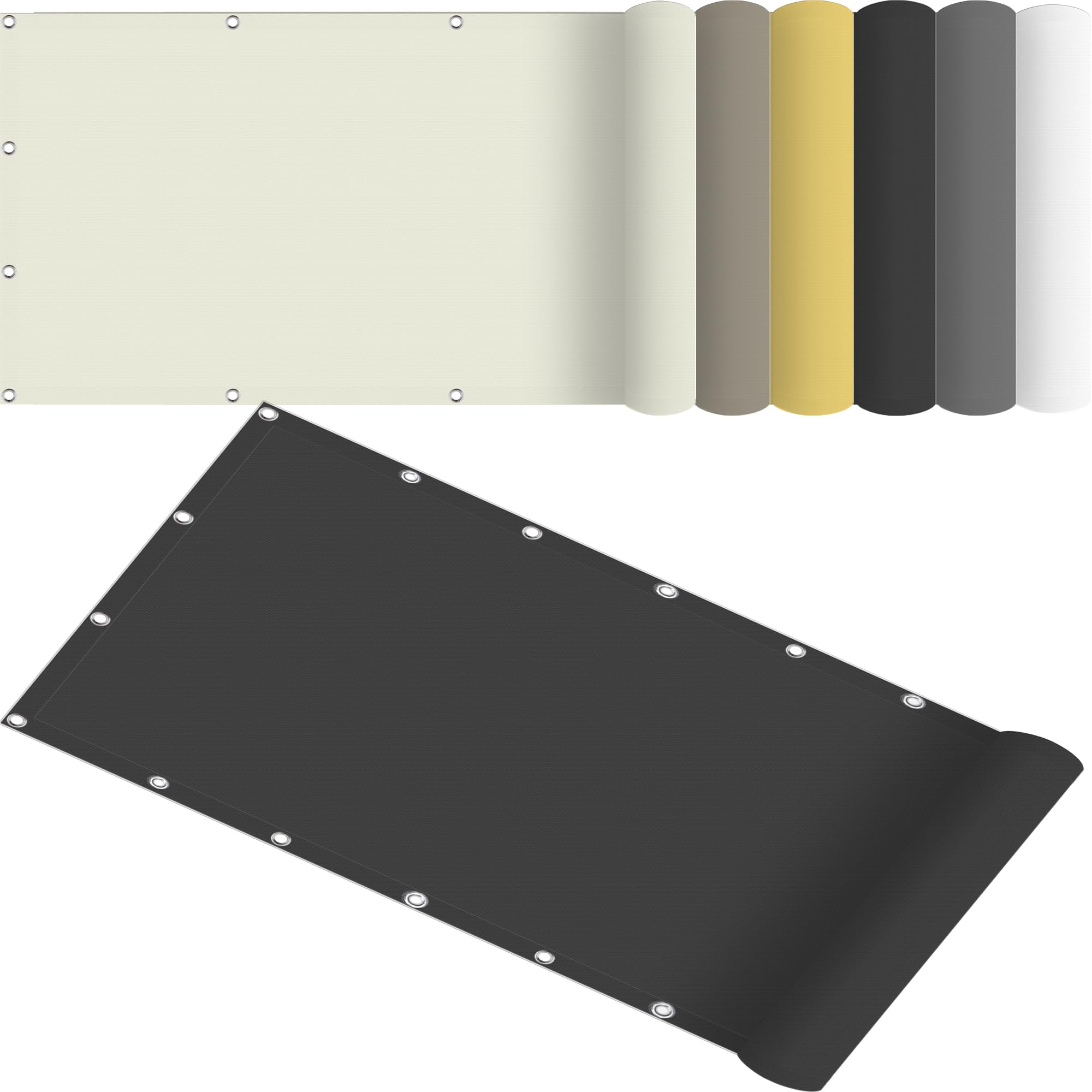 Voile d'ombrage étanche 165x510 cm pour repas ombragés sur la terrasse et protection solaire camping
