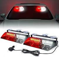 Vista 8 de Xprite luces estroboscópicas de emergencia de 2×11 pulgadas de alta intensidad color ámbar y verde con 32 LED para tablero e interior de parabrisas