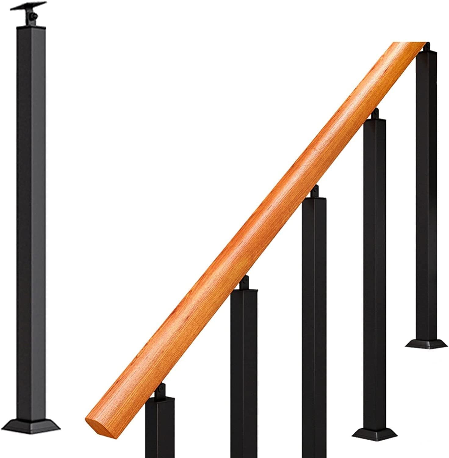 Poteau de garde-corps en fer rigide avec support d'angle pour rampe de balcon