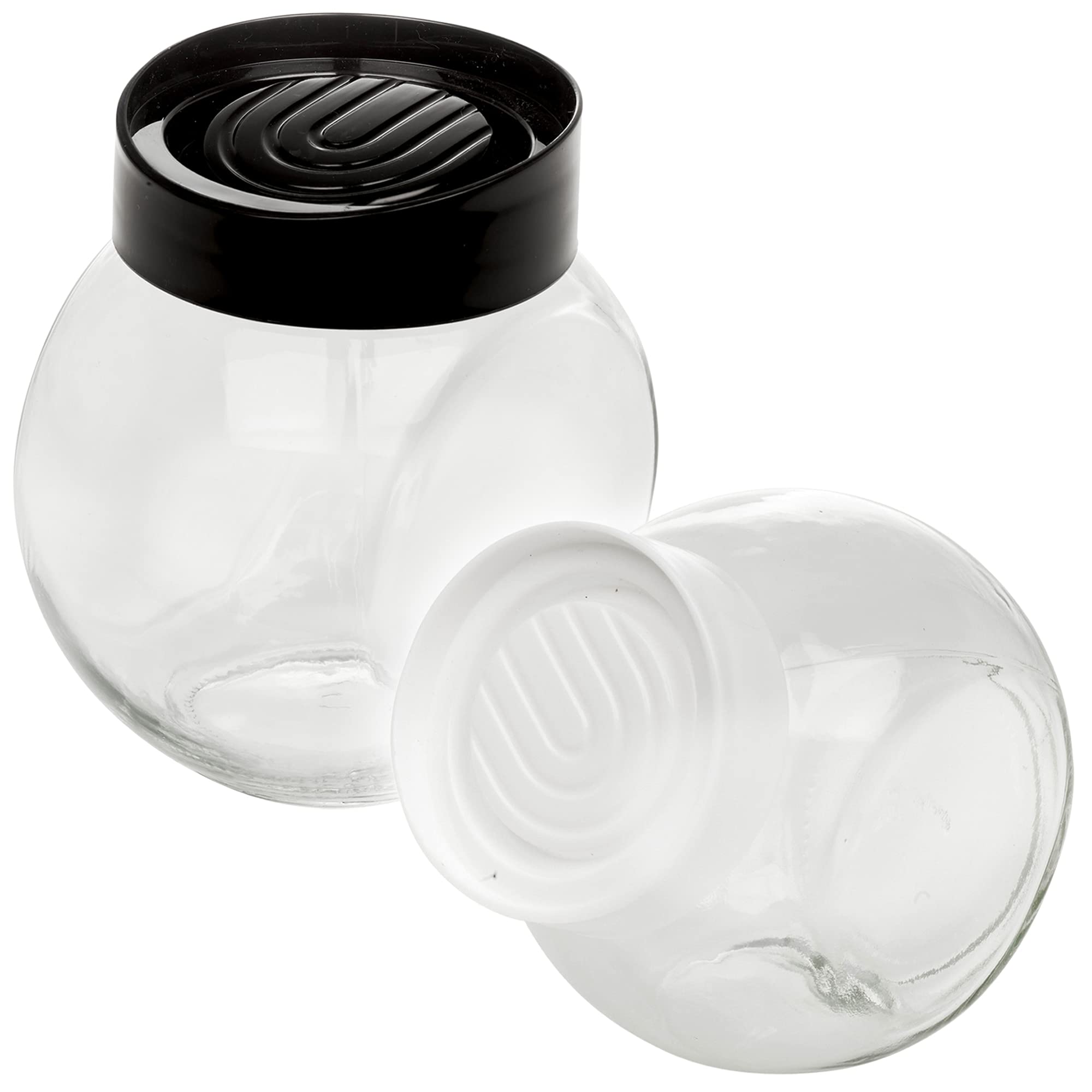 Urbnliving Clear Glass Storage Jars With Lid Airtight Food Containers Kitchen Organisation (One 500Ml And One 700Ml)
