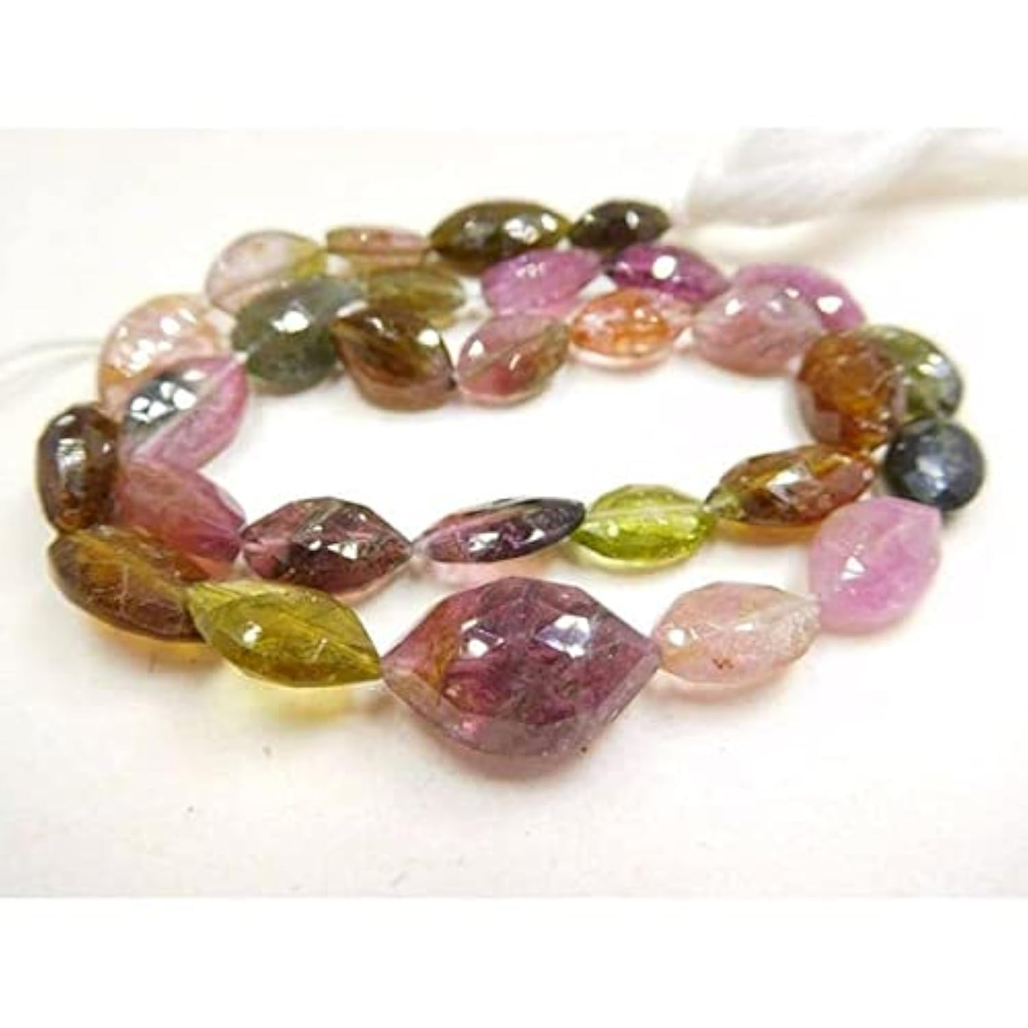 Marquise bead en pierre de tourmaline naturelle micro facettée pour enfilage et bijoux 13 inches