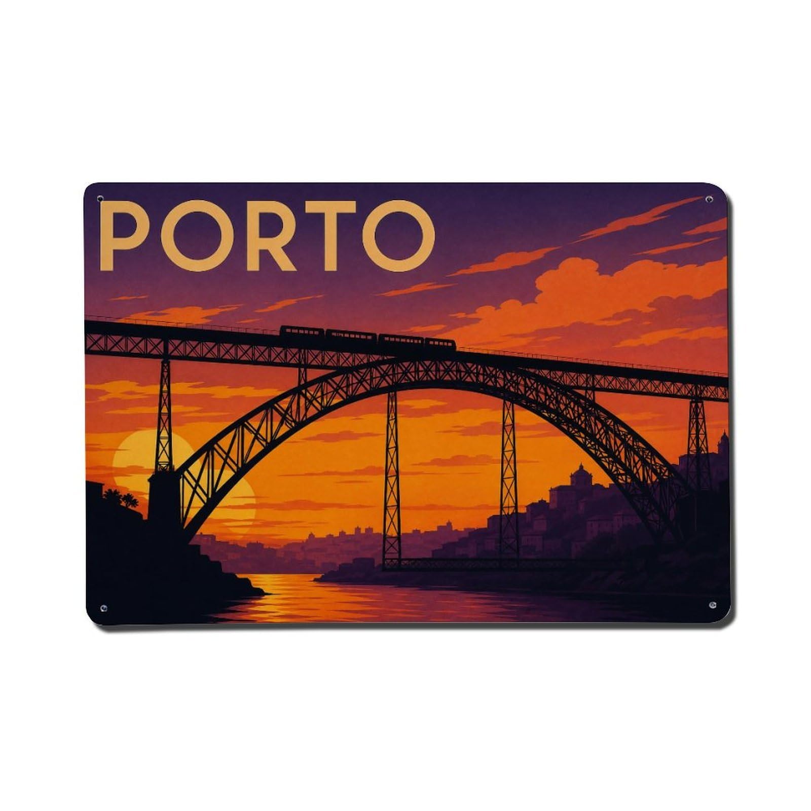 Metal Tin Sign Vintage Travel Dom Luis Portugal