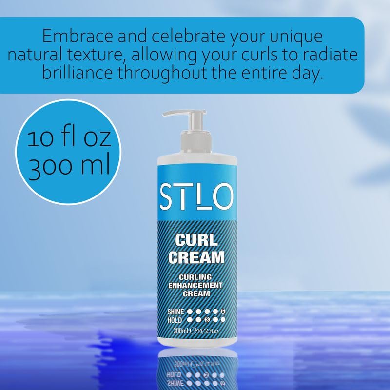 STLO Moisture Rich Curl Cream - Enhances Shine and Frizz Control - Defines Natural Curly Hair 300ml - Image 6