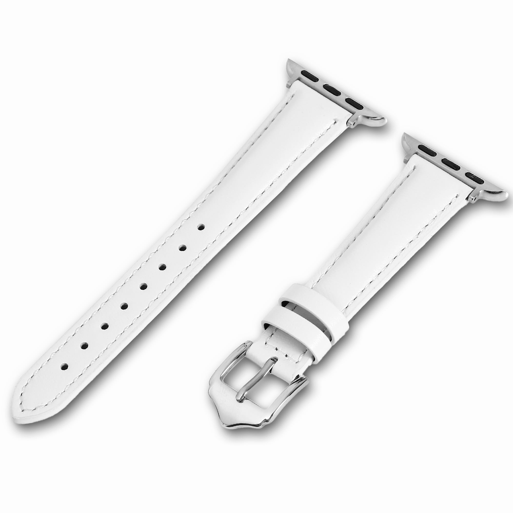 Bracelet en cuir pour Apple Watch 49 mm, 46 mm, 45 mm, 44 mm, 42 mm, 41 mm, 40 mm, 38 mm. Bracelets en cuir pour iWatch Ultra 3/2/1 Series 11/10/9/8/7/6/5/4/3/2/1 SE3 SE2 SE, blanc