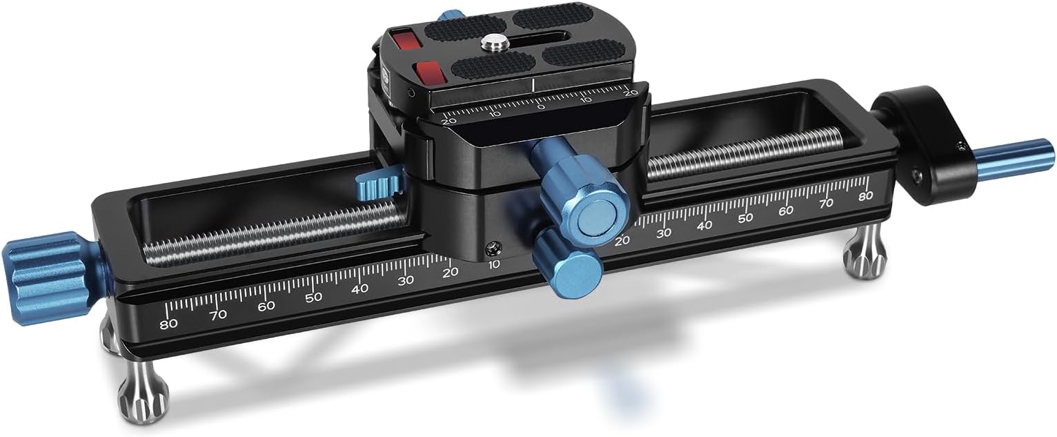 SIRUI Macro Focusing Rail, Quick Adjustment Close-Up and Macro Photography Precise Focus Rail with 360°Rotating Head QR Plate for Arca-Swiss, Detachable Feet, Universal Camera Compatibility, MS18