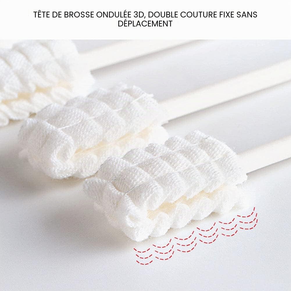 Yolispa Nettoyant buccal pour bébé, lot de 30 brosses à dents jetables pour bébé, gaze de coton douce, bâton de nettoyage de la bouche pour nouveau-né, soins dentaires pour bébé de 0 à 36 mois