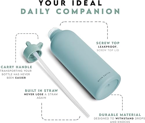 Miniatura 2 de Tritan Bottle  Botella de agua grande con pajilla, 44.0 fl oz  Botellas para beber para adultos  Gimnasio Botella de agua deportiva  Sin BPA, a