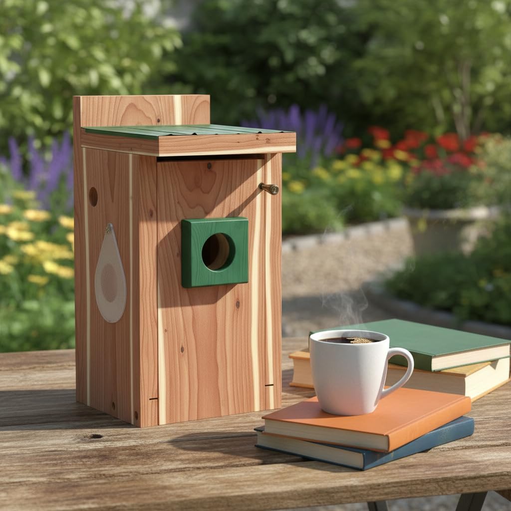 Bluebird Bird House with Camera,Metal Roof,1080P Birdhouse for Outside with Night Vision, Birdhouse with Camera APP Control, 2.4G WiFi App to Observe Bird Activities(A)