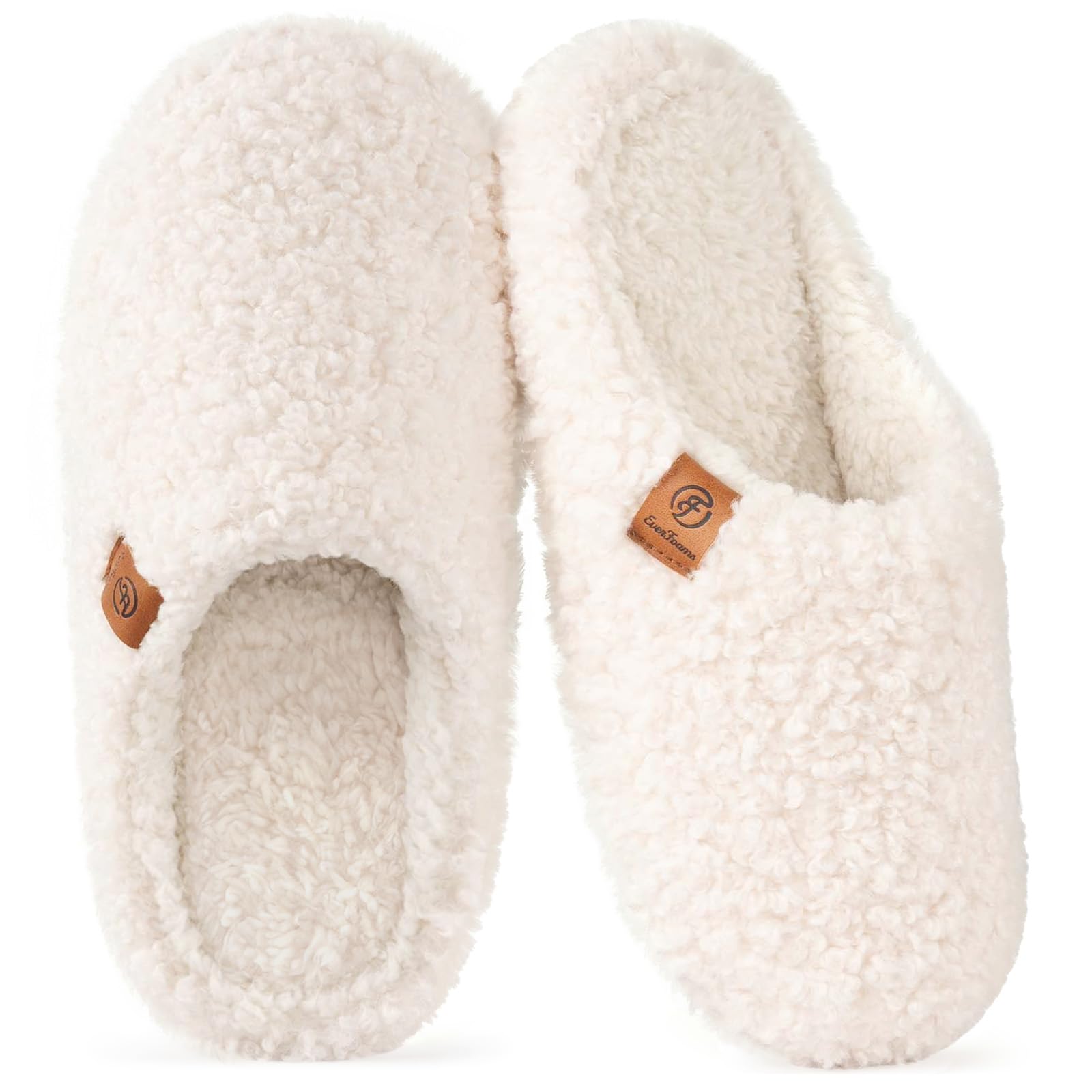 Women's Fuzzy Slip-on Slippers Soft Comfy Memory Foam Indoor House Shoes