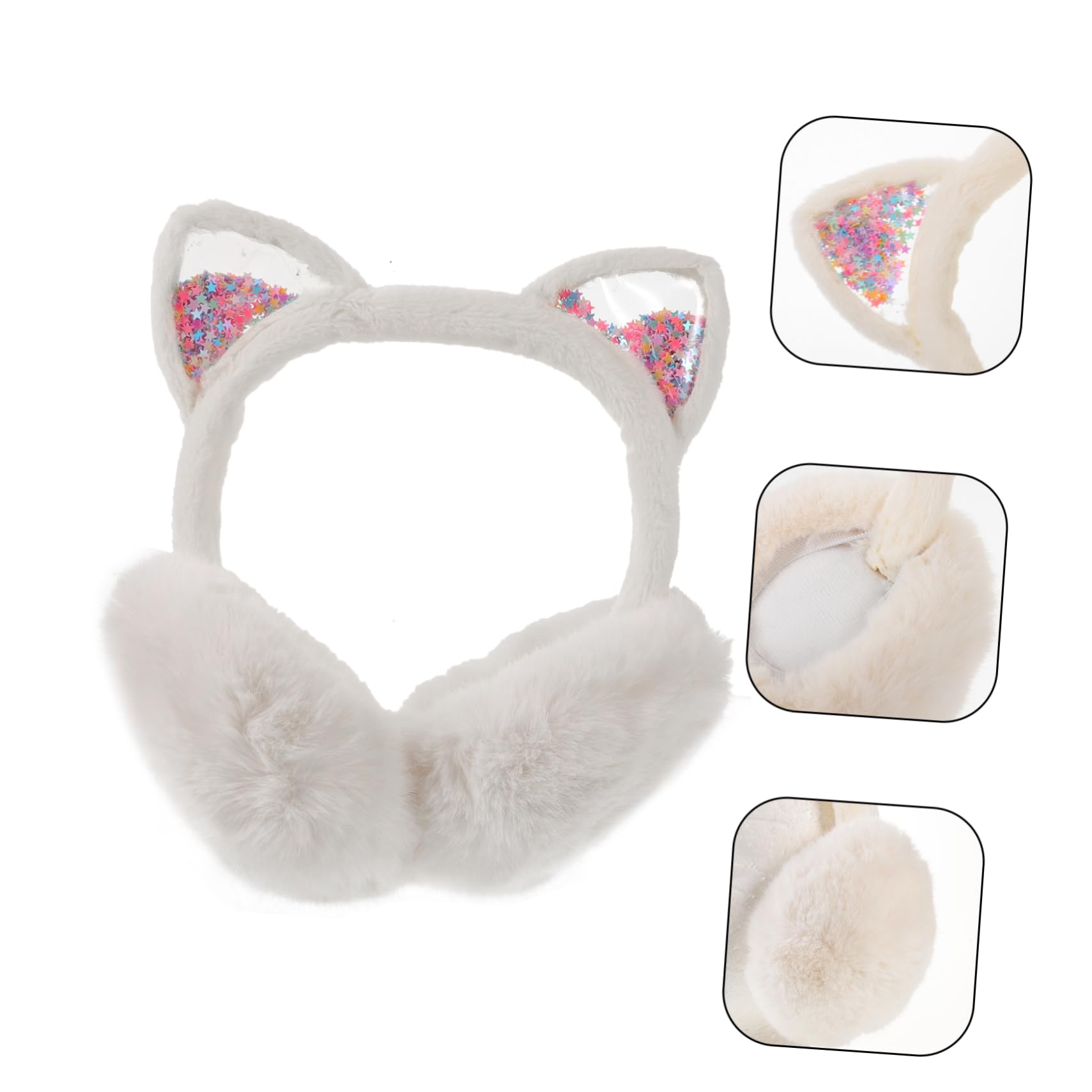 VALICLUD 4 Stück Winter warme Ohrenschützer ear muffs Weiße Ohrenschützer süße Ohrenschützer Süßes Ohrenschützer-Stirnband Ohrstulpe Ohrenschützer für Mädchen Outdoor-Ohrwärmer Plüsch
