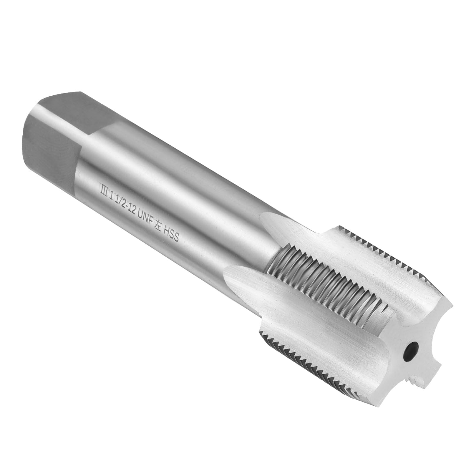 Taraud à main gauche 1"-1/2-12 UNF 2B en acier rapide HSS6542 à flûtes droites